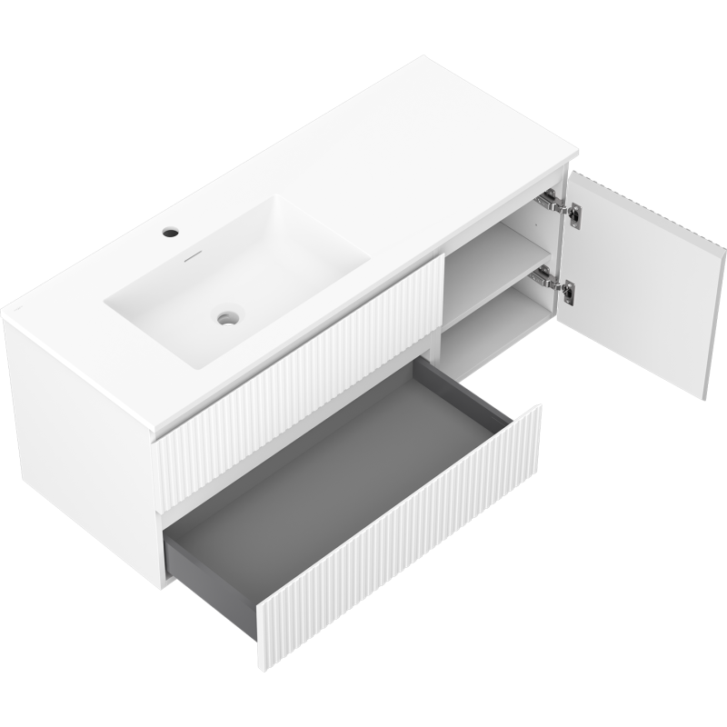 Servantskap med vask 120 cm hvit matt Mexen Rivel Otis venstre – 91A23-12047-3-BBFFF01-W18L01