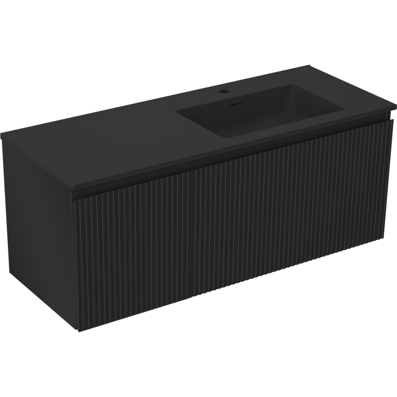 Servantskap med vask 120 cm svart matt Mexen Rivel Otis høyre – 91A23-12047-3-BBFF71-W18P71