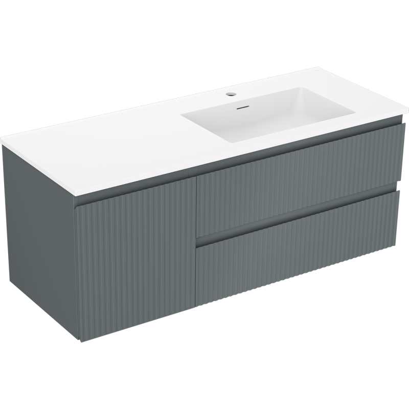 Servantskap med vask 120 cm grafitt/hvit matt Mexen Rivel – 91A23-12047-3-BBFFF66-W18P01