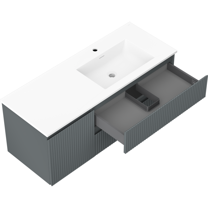 Servantskap med vask 120 cm grafitt/hvit matt Mexen Rivel – 91A23-12047-3-BBFFF66-W18P01