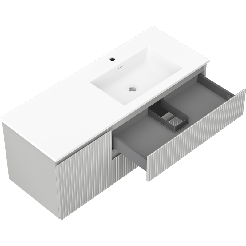 Servantskap med vask 120 cm Mexen Rivel grå/hvit matt høyre – 91A23-12047-3-BBFFF62-W18P01