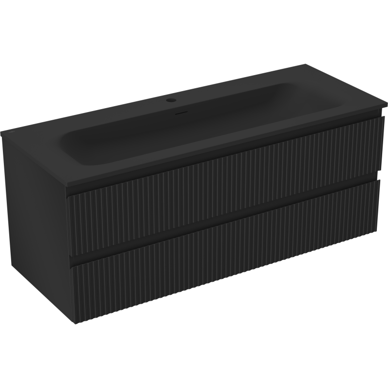 Servantskap med vask 120 cm svart matt, 2 skuffer Mexen Rivel – 91A20-12047-2-BFF71-W23M71