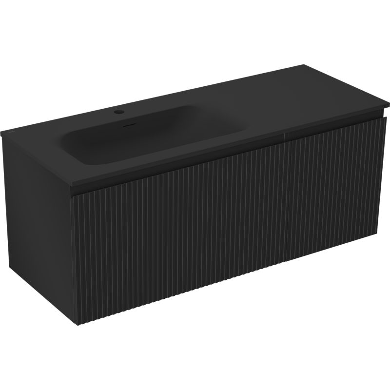 Servantskap med vask 120 cm svart matt Mexen Rivel Vela venstre – 91A23-12047-3-BBFF71-W23L71