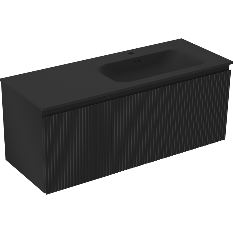 Servantskap med vask 120 cm svart matt Mexen Rivel Vela høyre – 91A23-12047-3-BBFF71-W23P71