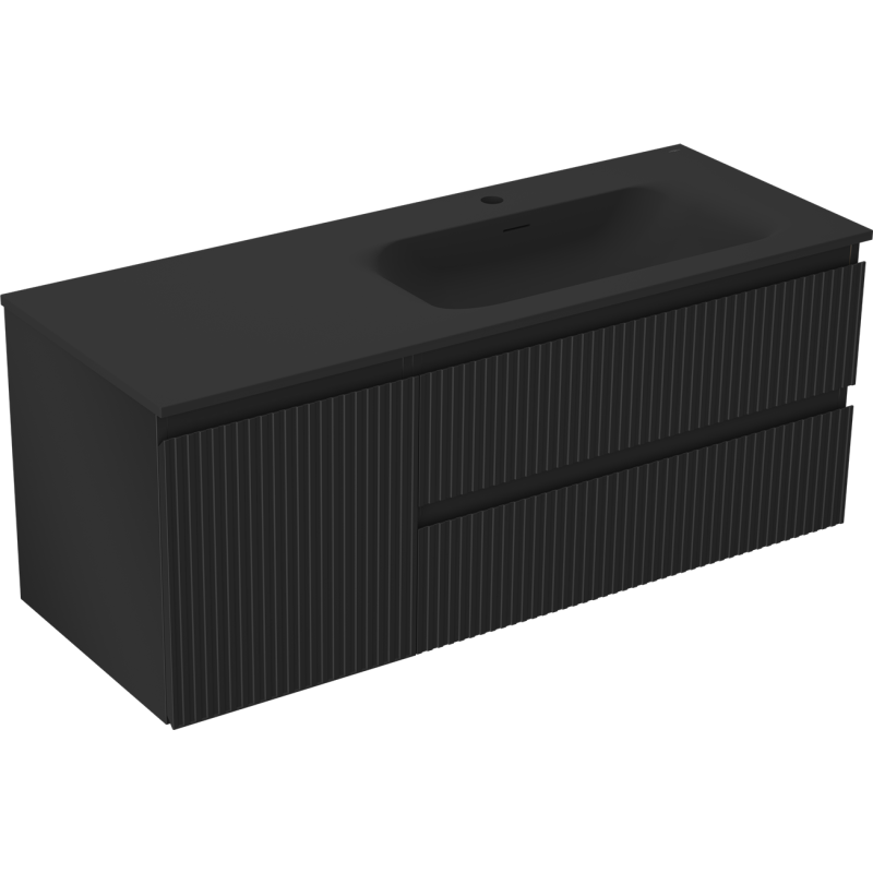 Servantskap med vask 120 cm svart matt Mexen Rivel Vela høyre – 91A23-12047-3-BBFFF71-W23P71