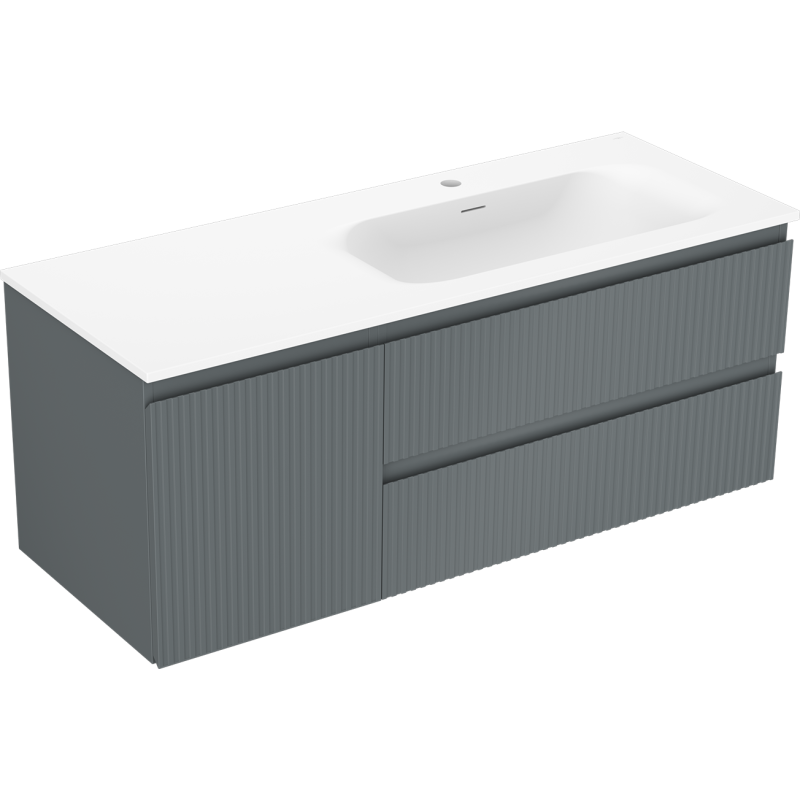 Servantskap med vask 120 cm grafitt/børstet hvit Mexen Rivel – 91A23-12047-3-BBFFF66-W23P01