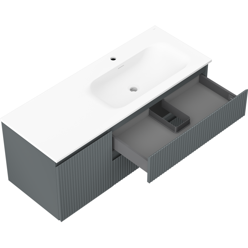 Servantskap med vask 120 cm grafitt/børstet hvit Mexen Rivel – 91A23-12047-3-BBFFF66-W23P01