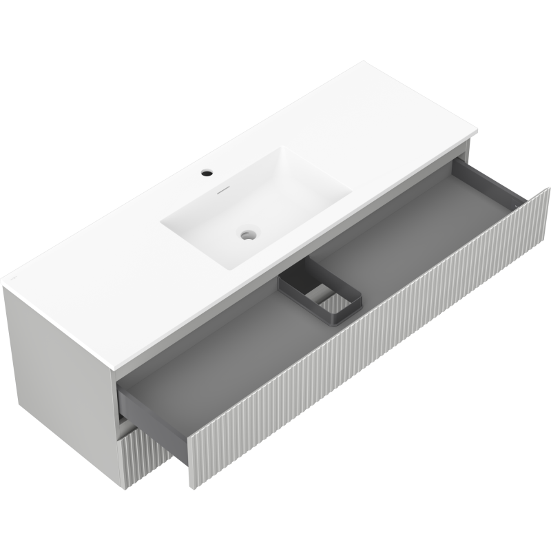 Servantskap med vask 140 cm grå matt Mexen Rivel/Otis – 91A20-14047-2-BFF62-W18M01