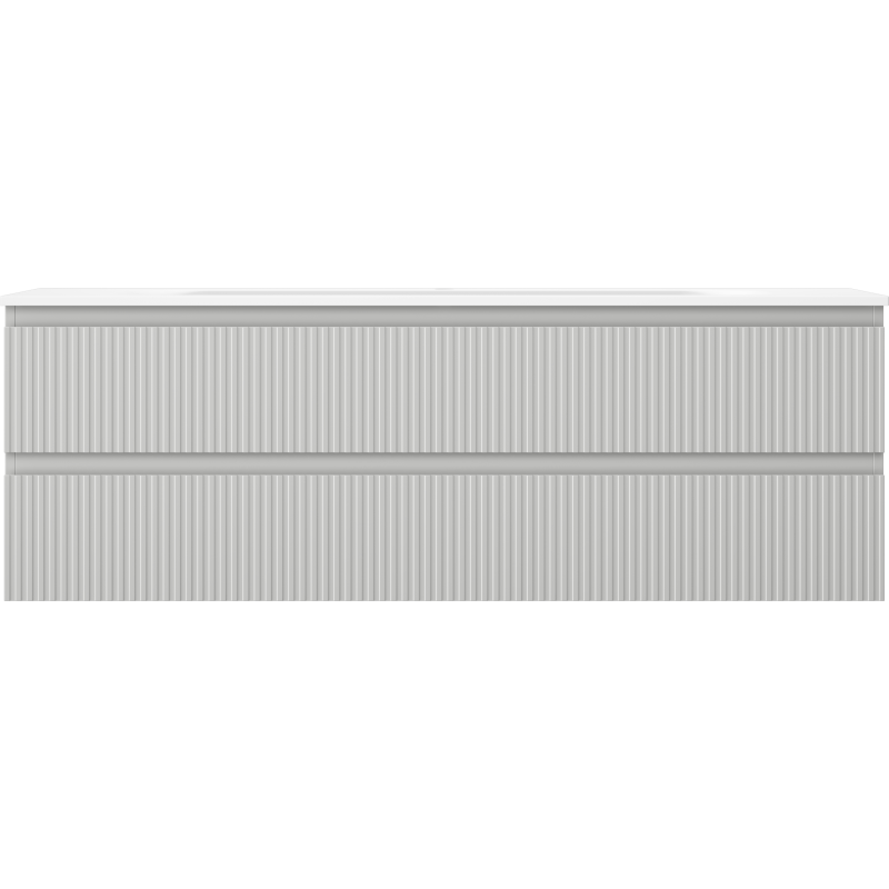 Servantskap med vask 140 cm grå matt Mexen Rivel, 2 skuffer – 91A20-14047-2-BFF62-W23M01