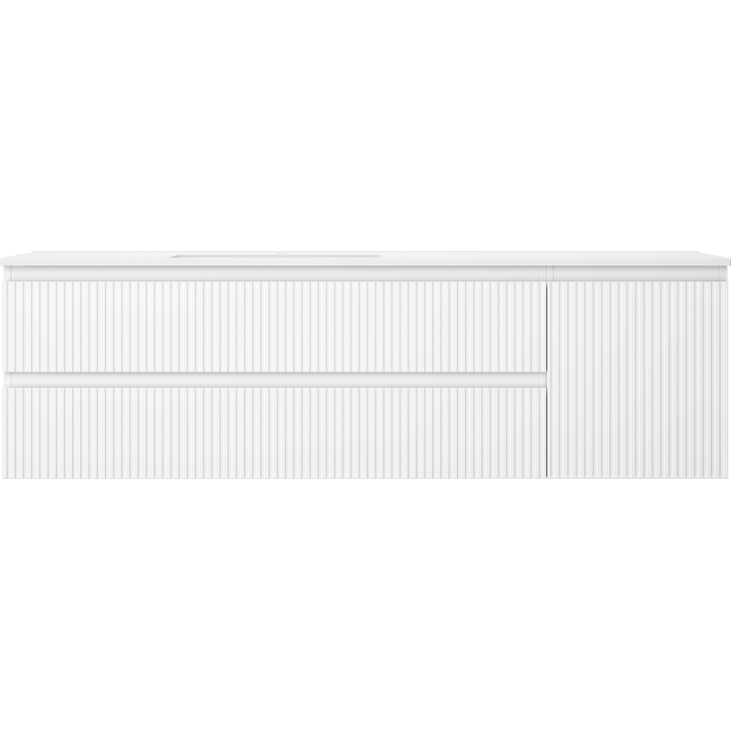 Servantskap med vask 160 cm hvit matt Mexen Rivel Otis venstre – 91A23-16047-3-BBFFF01-W18L01