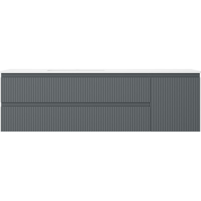 Servantskap med vask 160 cm grafitt/hvit matt Mexen Rivel – 91A23-16047-3-BBFFF66-W18L01