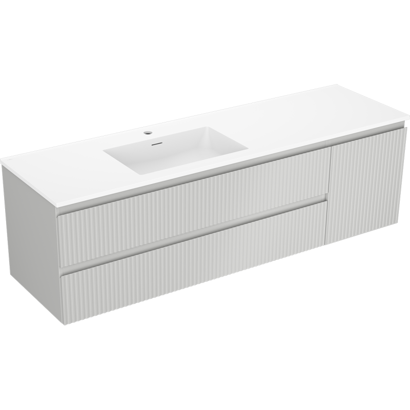 Servantskap med vask 160 cm grå matt Mexen Rivel – 91A23-16047-3-BBFFF62-W18L01