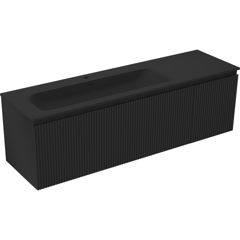 Servantskap med vask 160 cm svart matt Mexen Rivel Vela venstre – 91A23-16047-3-BBFF71-W23L71