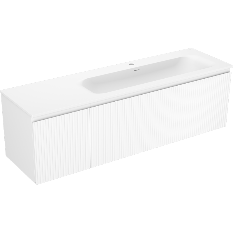 Servantskap med vask 160 cm hvit Mexen Rivel Vela høyre – 91A23-16047-3-BBFF01-W23P01