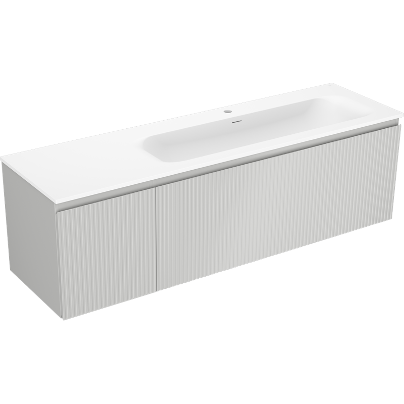 Servantskap med vask 160 cm grå/hvit Mexen Rivel Vela høyre – 91A23-16047-3-BBFF62-W23P01