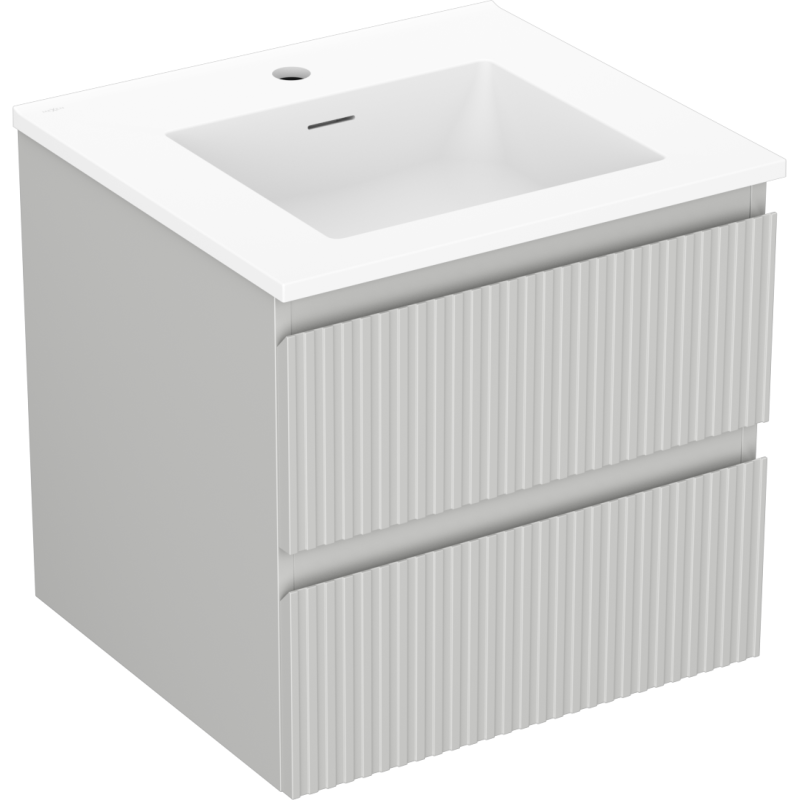 Servantskap med vask 50 cm grå matt/hvit matt Mexen Rivel – 91A20-05047-2-BFF62-W18M01