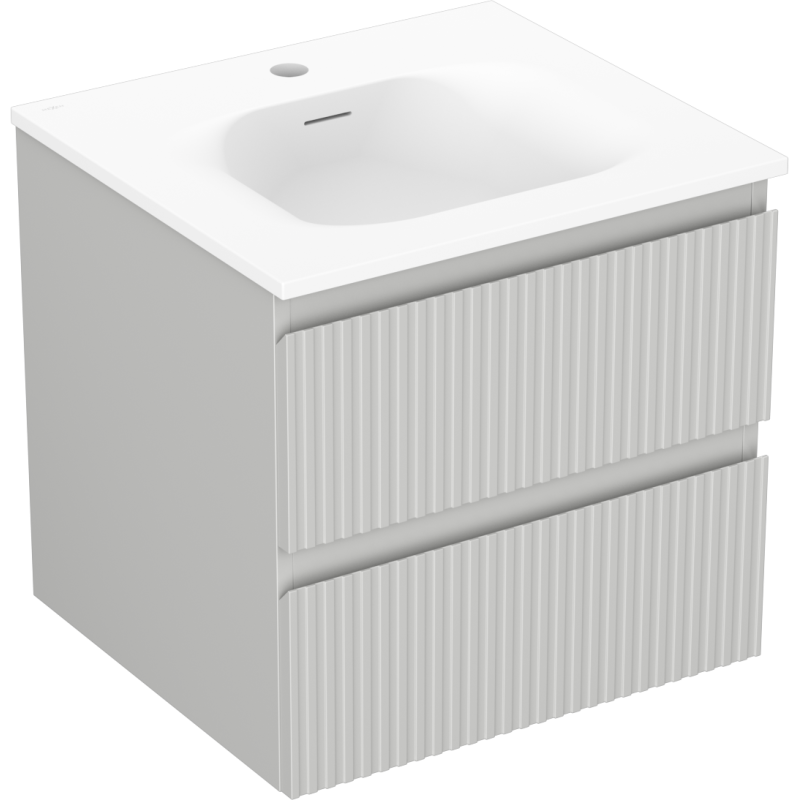 Servantskap med vask 50 cm grå matt, 2 skuffer Mexen Rivel – 91A20-05047-2-BFF62-W23M01