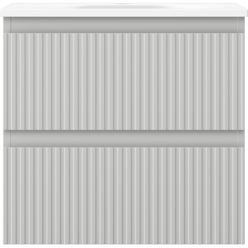 Servantskap med vask 50 cm grå matt, 2 skuffer Mexen Rivel – 91A20-05047-2-BFF62-W23M01