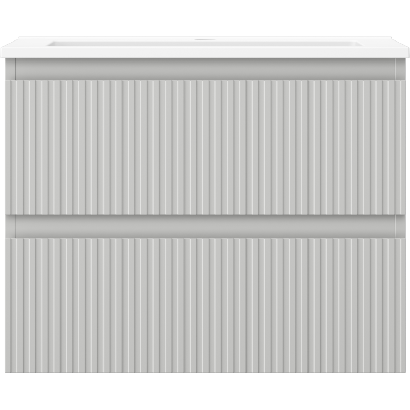 Servantskap med vask 60 cm grå matt Mexen Rivel, 2 skuffer – 91A20-06047-2-BFF62-W18M01