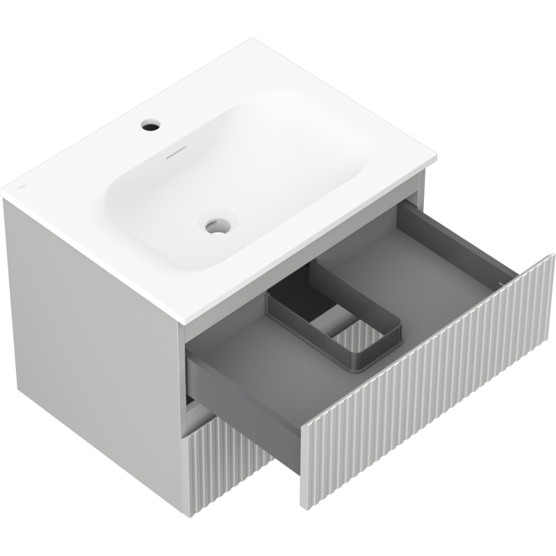 Servantskap med vask 60 cm Mexen Rivel grå matt/hvit matt – 91A20-06047-2-BFF62-W23M01