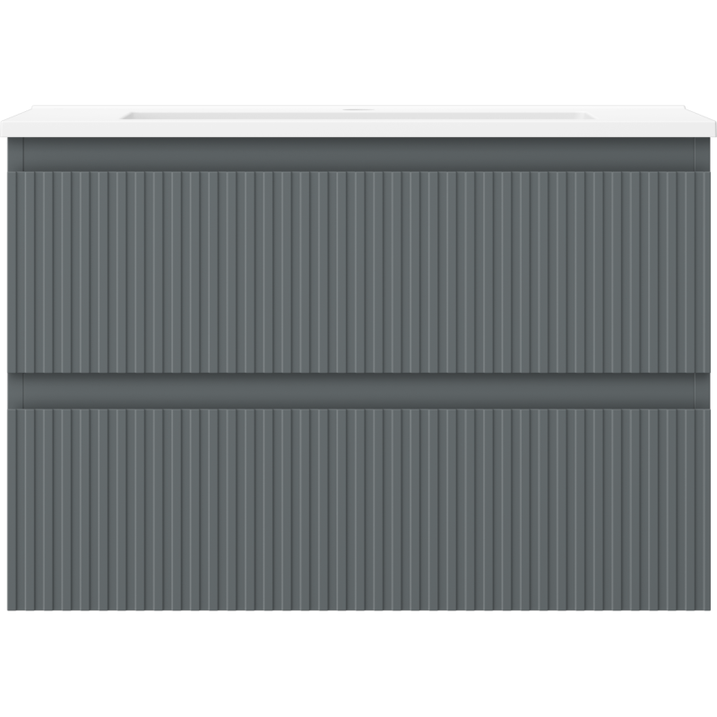 Servantskap med vask 70 cm, grafitt/hvit matt, 2 skuffer Mexen Rivel – 91A20-07047-2-BFF66-W18M01