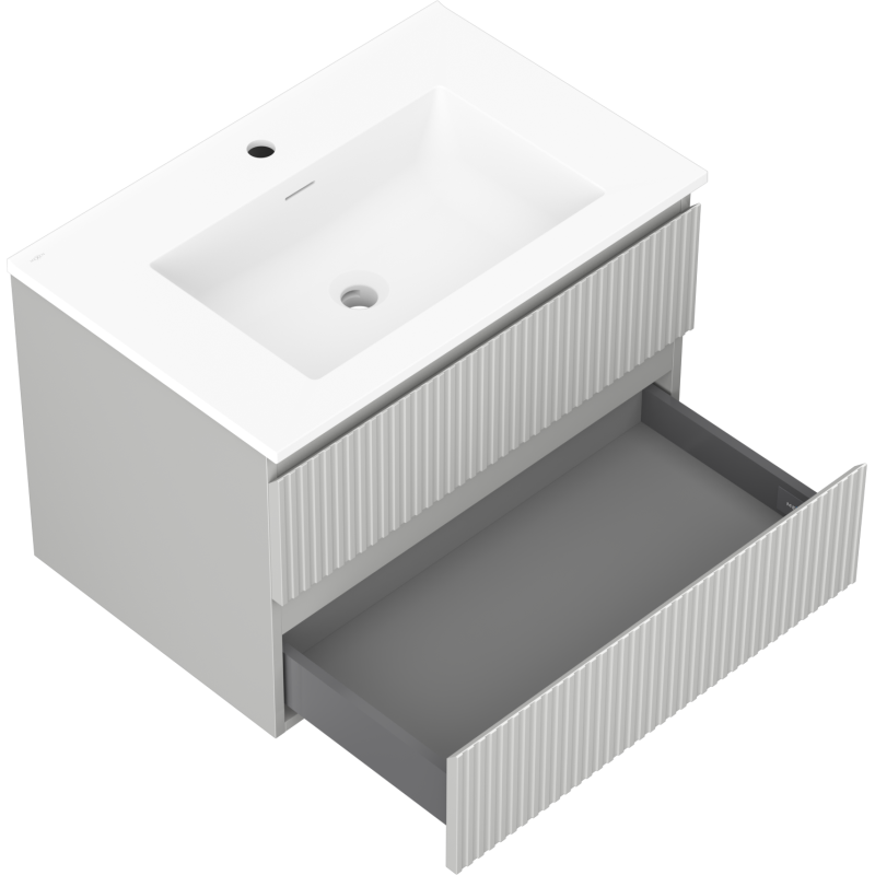 Servantskap med vask 70 cm Mexen Rivel grå matt/hvit matt – 91A20-07047-2-BFF62-W18M01