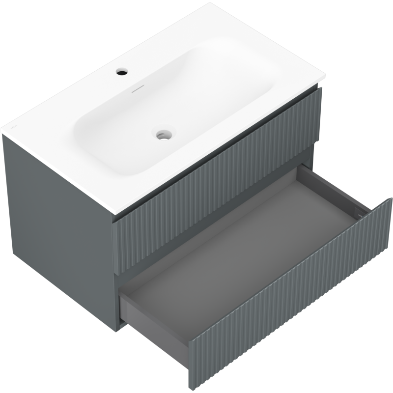 Servantskap med vask 80 cm grafitt matt Mexen Rivel Vela – 91A20-08047-2-BFF66-W23M01