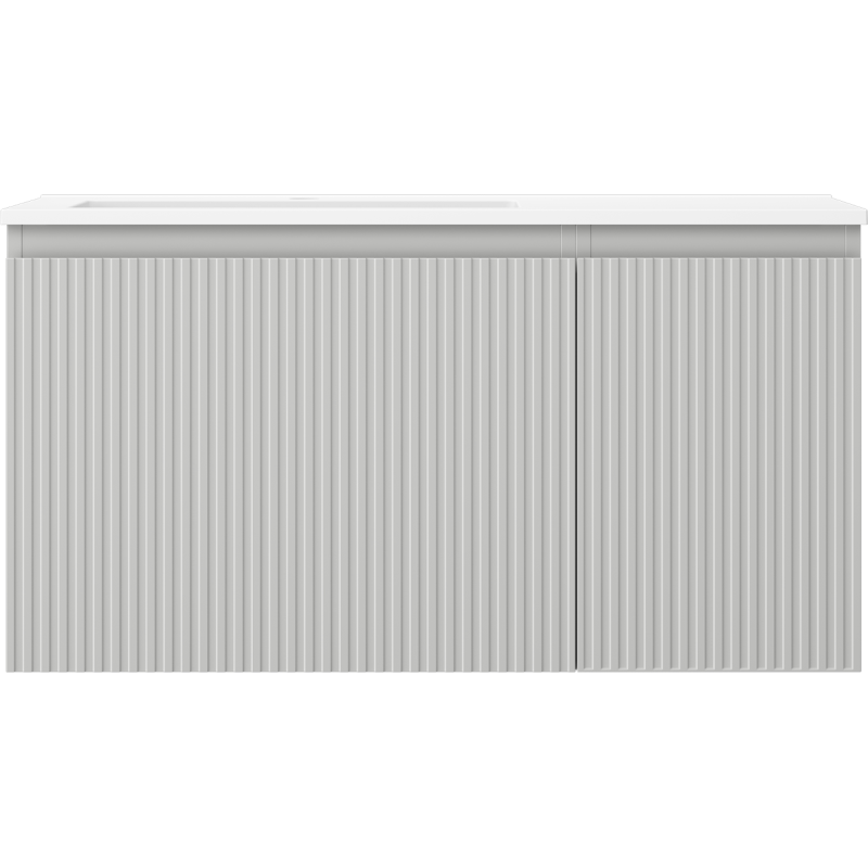 Servantskap med vask 90 cm grå matt/hvit matt Mexen Rivel Otis venstre – 91A23-09047-3-BBFF62-W18L01