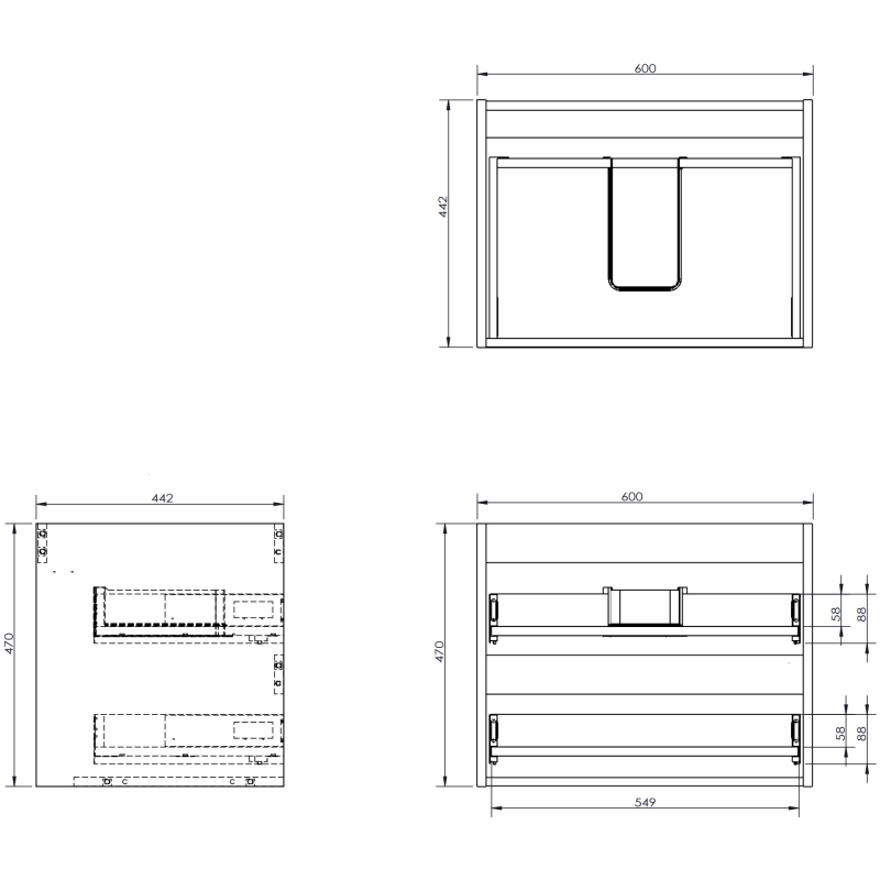 Servantskap med vask 90 cm hvit matt Mexen Rivel Otis venstre – 91A23-09047-3-BBFFF01-W18L01
