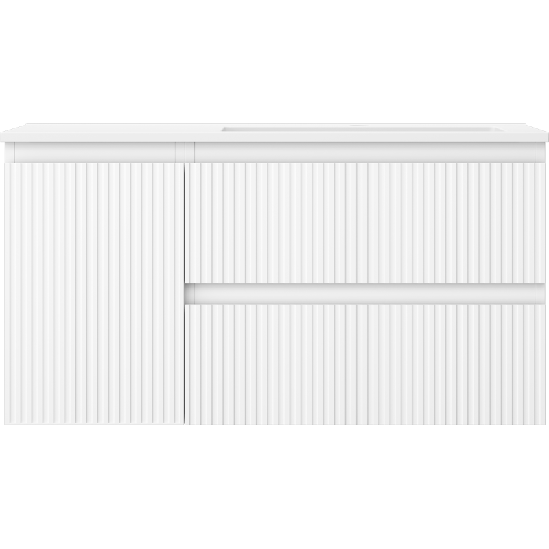 Servantskap med vask 90 cm hvit matt Mexen Rivel Otis høyre – 91A23-09047-3-BBFFF01-W18P01