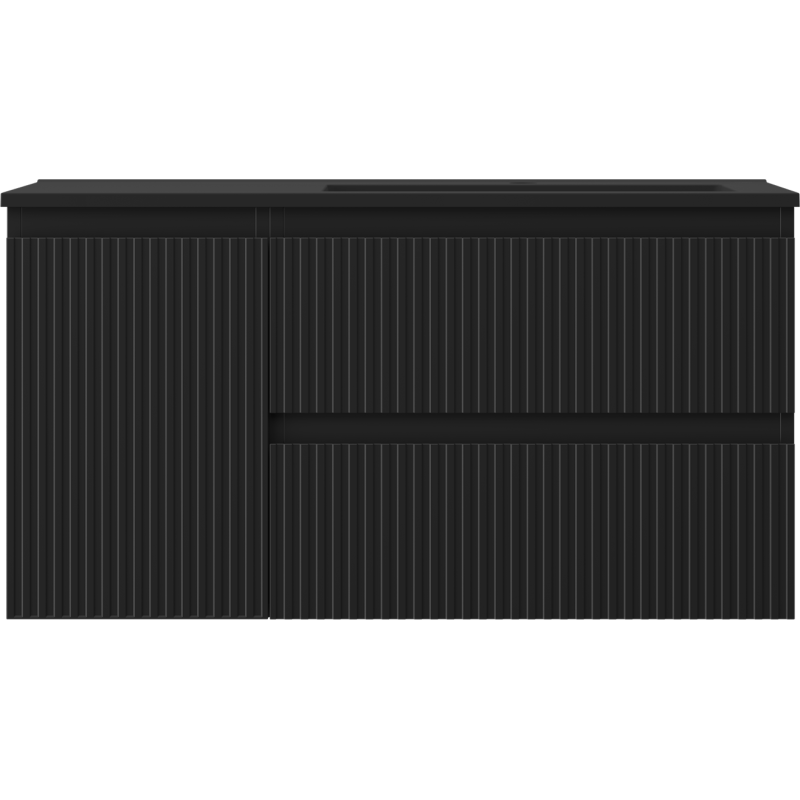 Servantskap med vask 90 cm svart matt Mexen Rivel Otis høyre – 91A23-09047-3-BBFFF71-W18P71