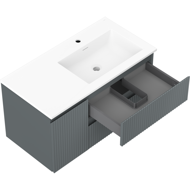 Servantskap med vask 90 cm grafitt/hvit matt Mexen Rivel – 91A23-09047-3-BBFFF66-W18P01