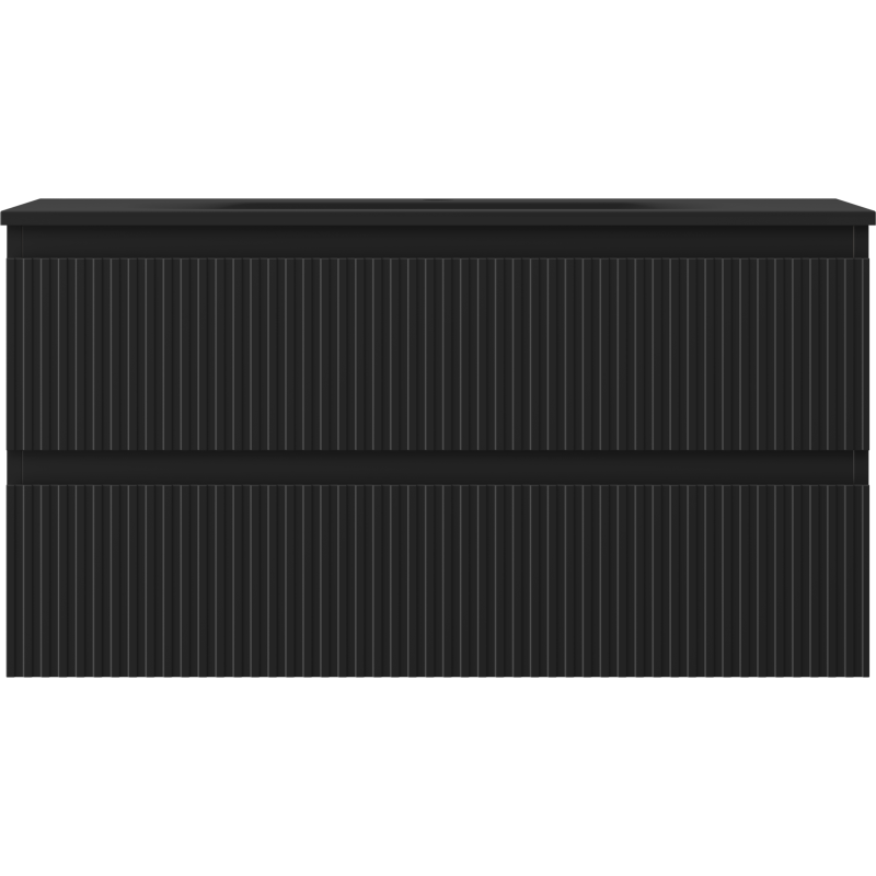 Servantskap med vask 90 cm svart matt, 2 skuffer Mexen Rivel – 91A20-09047-2-BFF71-W23M71