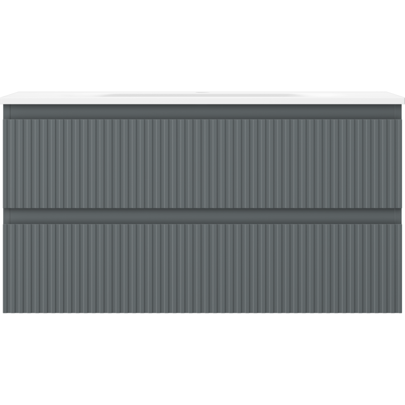 Servantskap med vask 90 cm grafitt/hvit matt, 2 skuffer Mexen Rivel – 91A20-09047-2-BFF66-W23M01