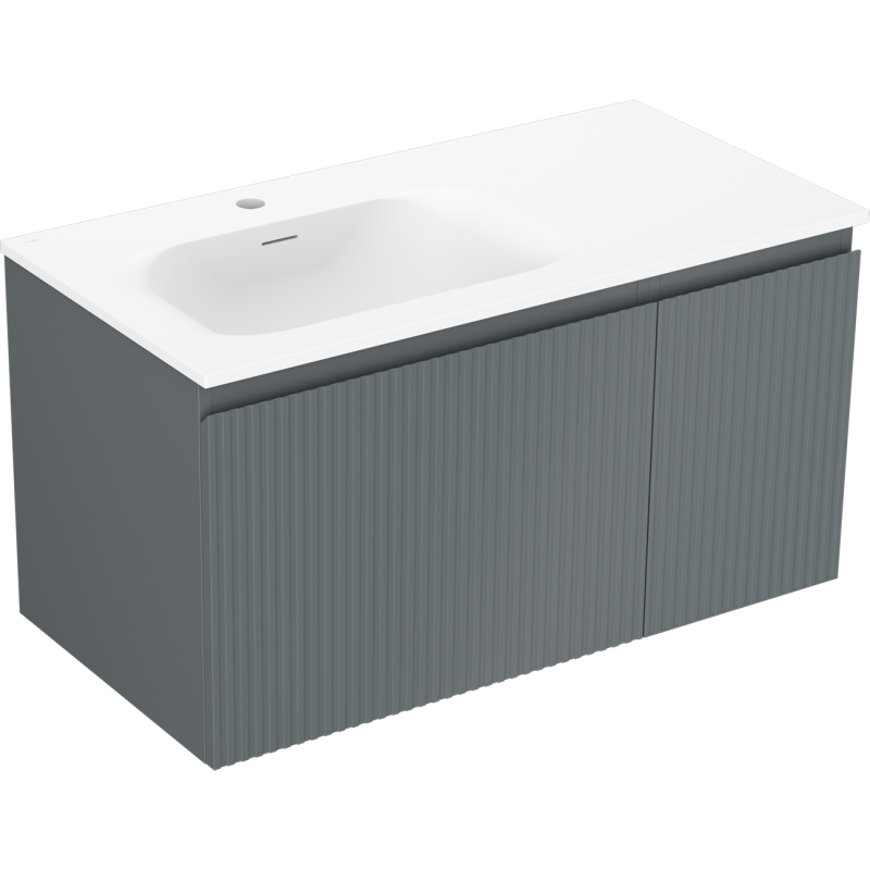 Servantskap med vask 90 cm Mexen Rivel grafitt matt/hvit matt – 91A23-09047-3-BBFF66-W23L01