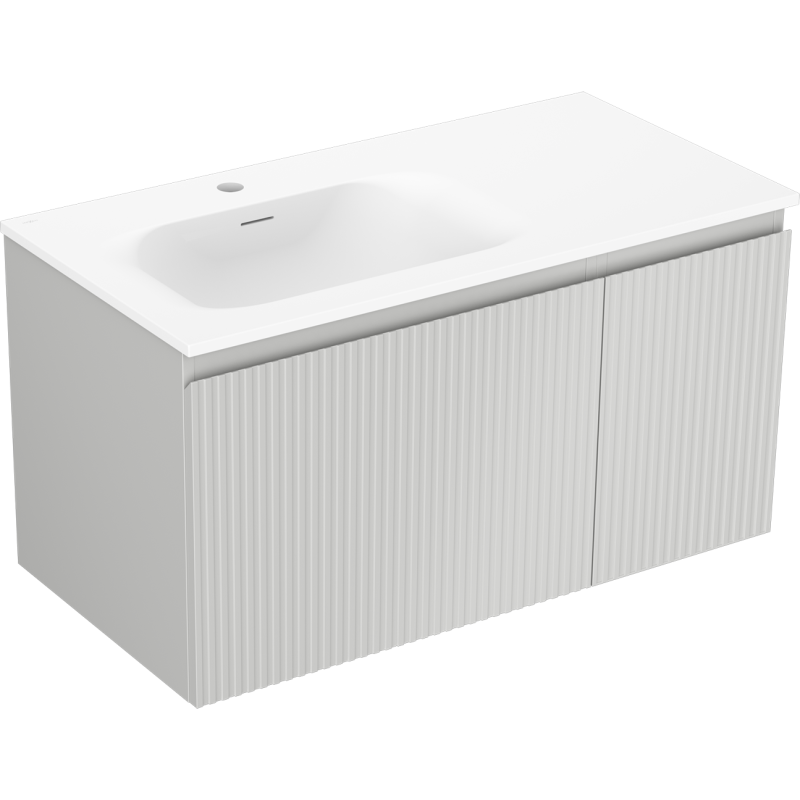 Servantskap med vask 90 cm grå matt/hvit Mexen Rivel Vela venstre – 91A23-09047-3-BBFF62-W23L01