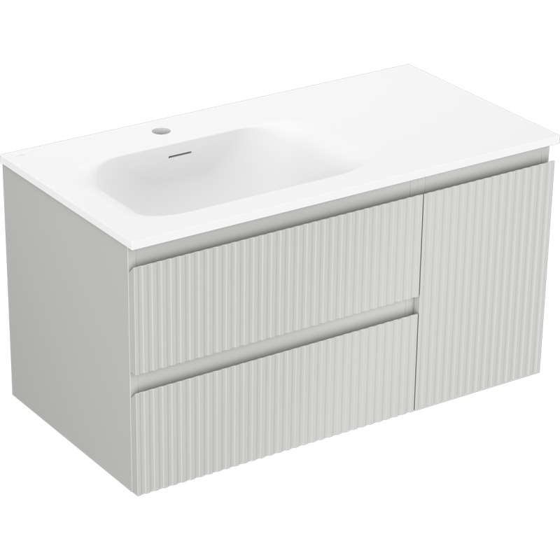 Servantskap med vask 90 cm grå/blå Mexen Rivel Vela venstre – 91A23-09047-3-BBFFF62-W23L01