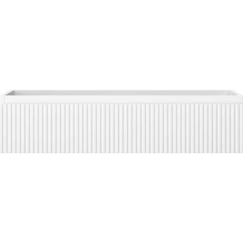 Underskap til servant Mexen Rivel 100 cm i hvit matt med vertikale riller og åpen topp.