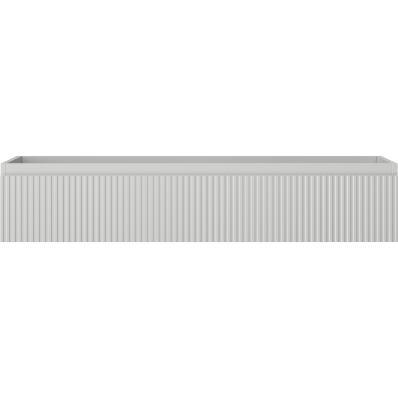 Underskap til servant Mexen Rivel 120 cm i grå matt med vertikale riflede striper.