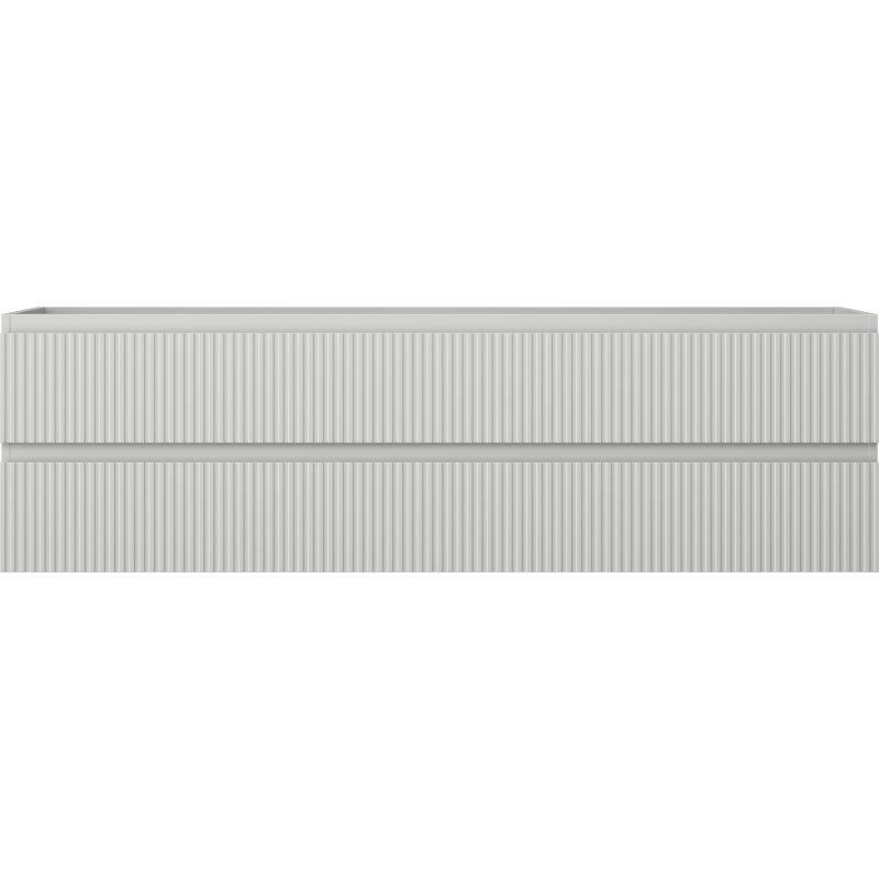 Underskap til servant Mexen Rivel 160 cm i lys grå matt med loddrette riller, sett forfra.