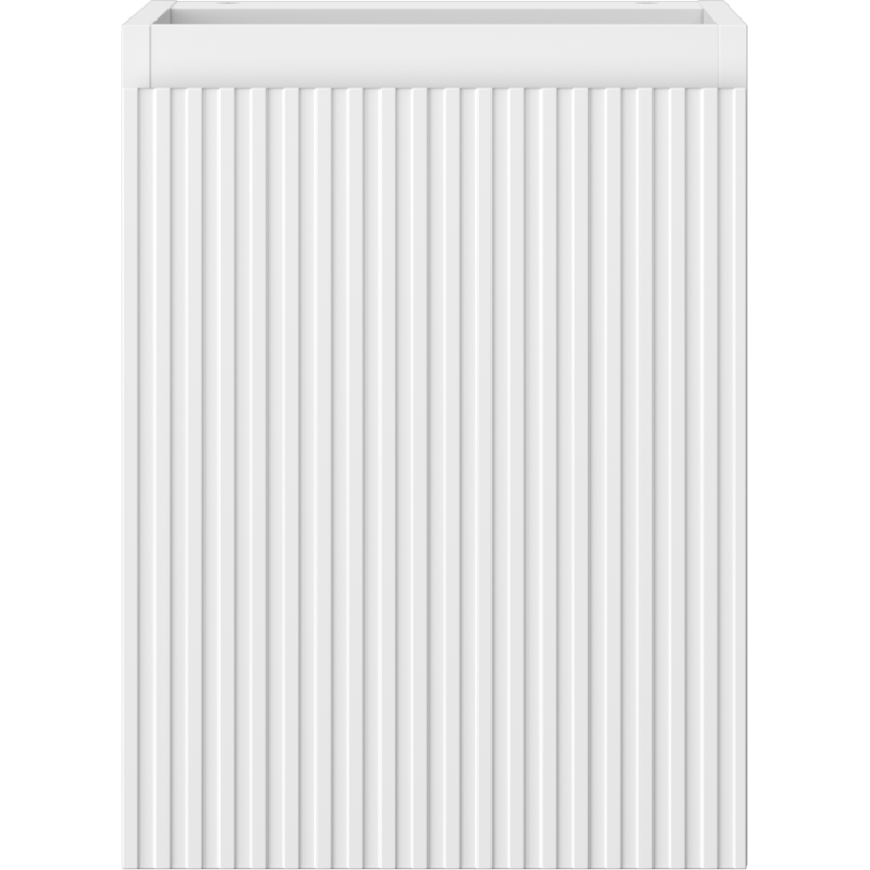 Underskap til servant 35 cm hvit matt med riflet front sett rett forfra.