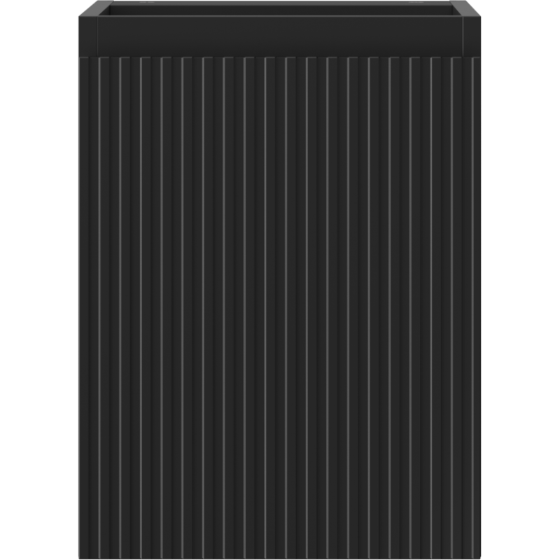 Underskap til servant Mexen Rivel 35 cm i svart matt metall med riflet front, avbildet rett forfra.