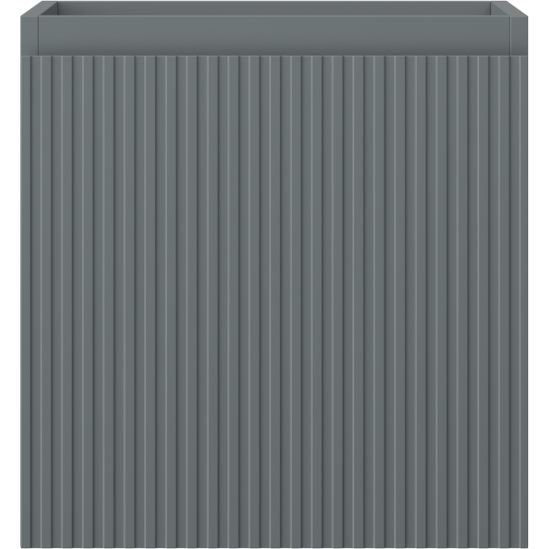 Underskap til servant i grafitt matt med én skuff og vertikale riller på forsiden.