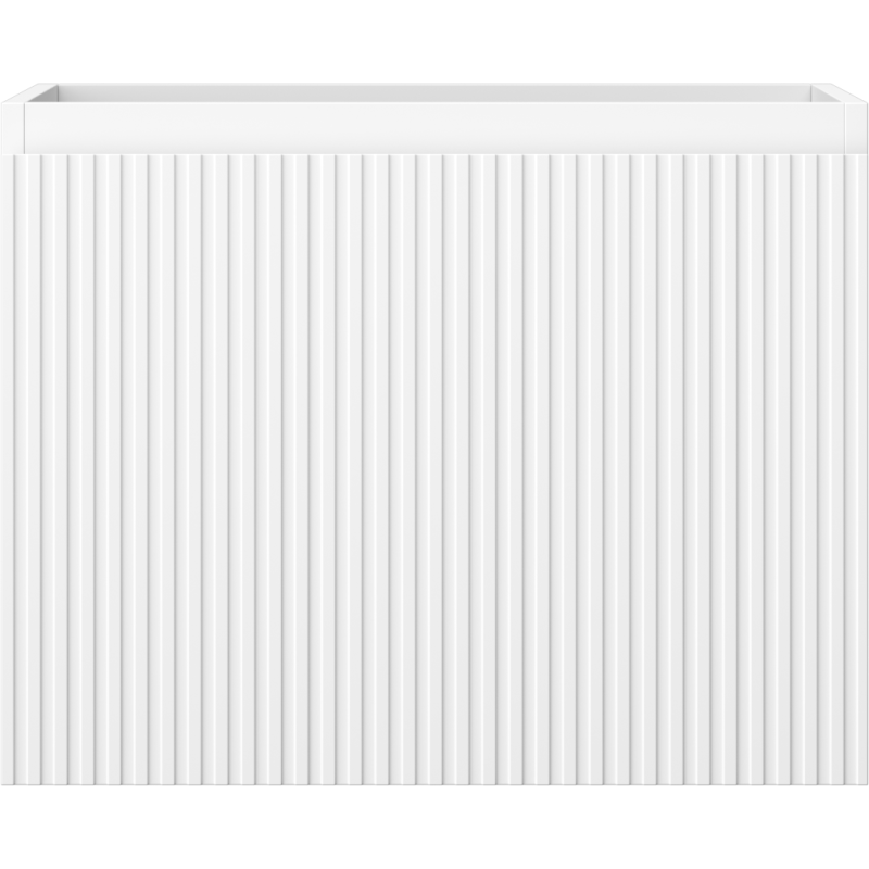 Underskap til servant Mexen Rivel 60 cm i hvit matt med én skuff og riflet front.