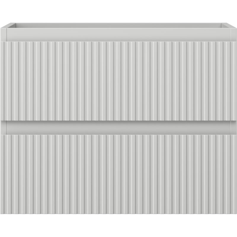 Underskap til servant i grå matt finish med to skuffer og vertikale riller på fronten.