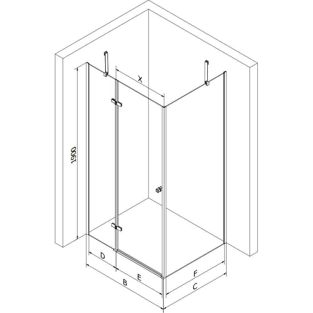 Mexen Roma Dusjkabinett Med Vippefunksjon 110x80 Cm Gjennomsiktig Gull + Dusjbunn Flat - 854-110-080-50-00-. - 7