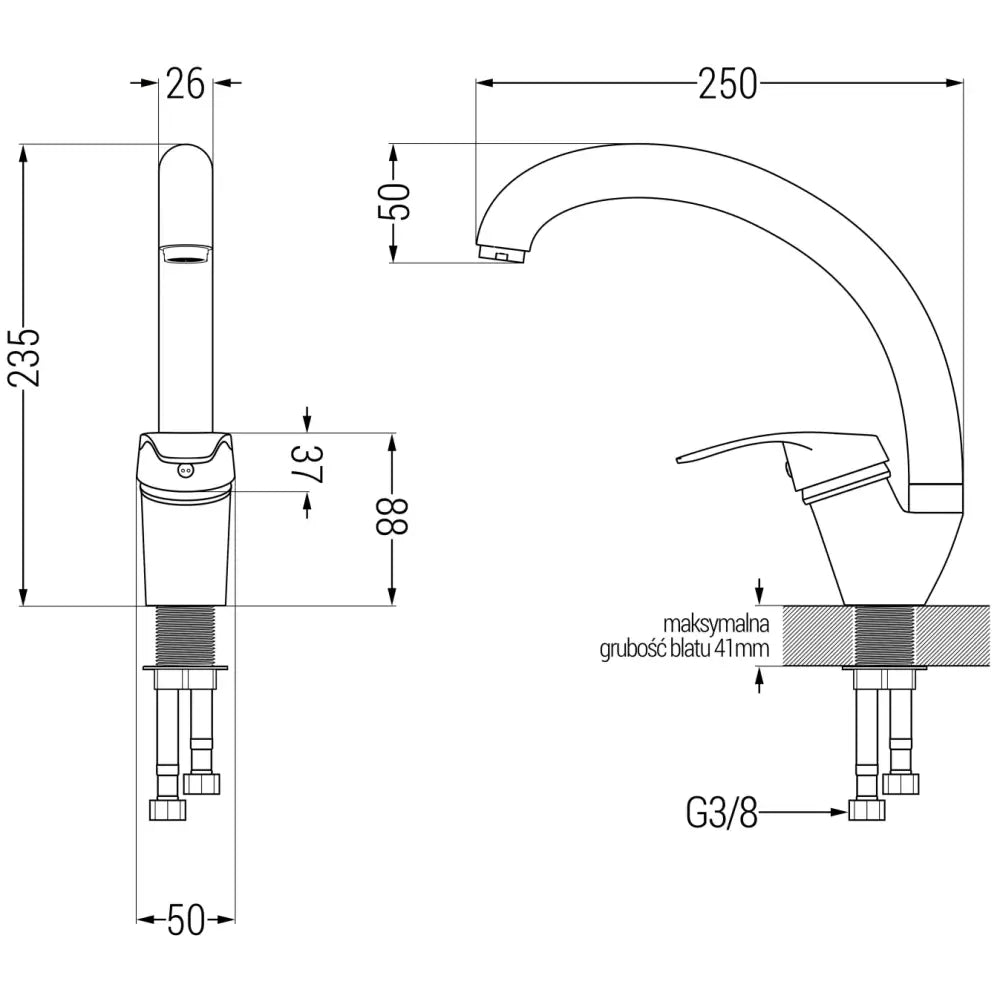 Mexen Rosa Kjøkkenbatteri Krom - 670800- - 2