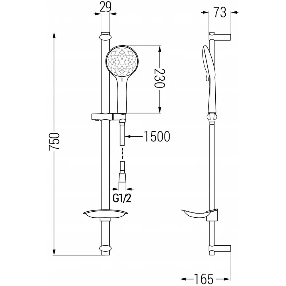 Mexen Sabre Db74 Dusjsett Krom - 72104db74 - 4