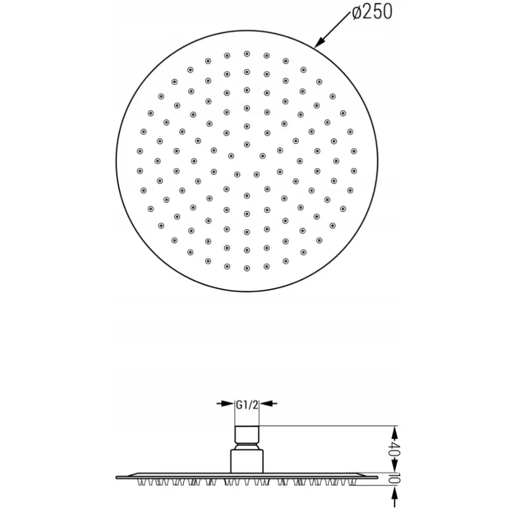 Mexen Slim Dusjhode 25 Cm Med Dusjarm Grafitt - 79225211- - 2