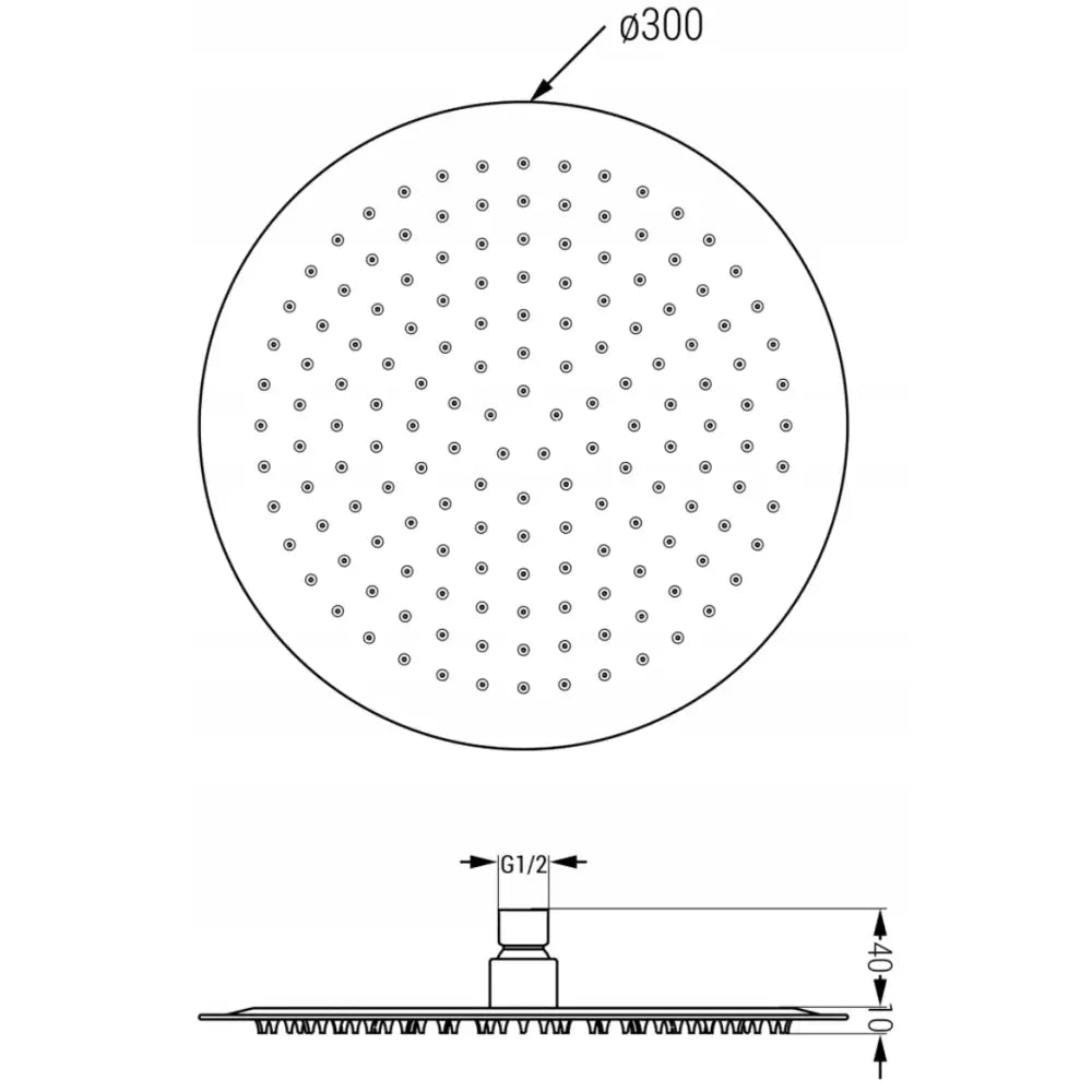 Mexen Slim Dusjhode 30 Cm Med Dusjarm Grafitt - 79230211- - 2